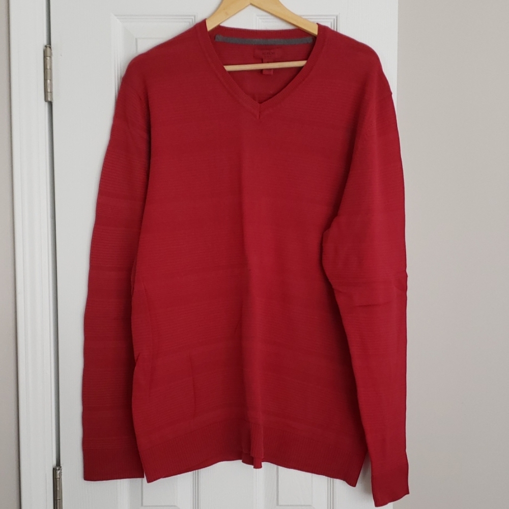 Men's Alfani Red V-Neck Slim Fit Sweater